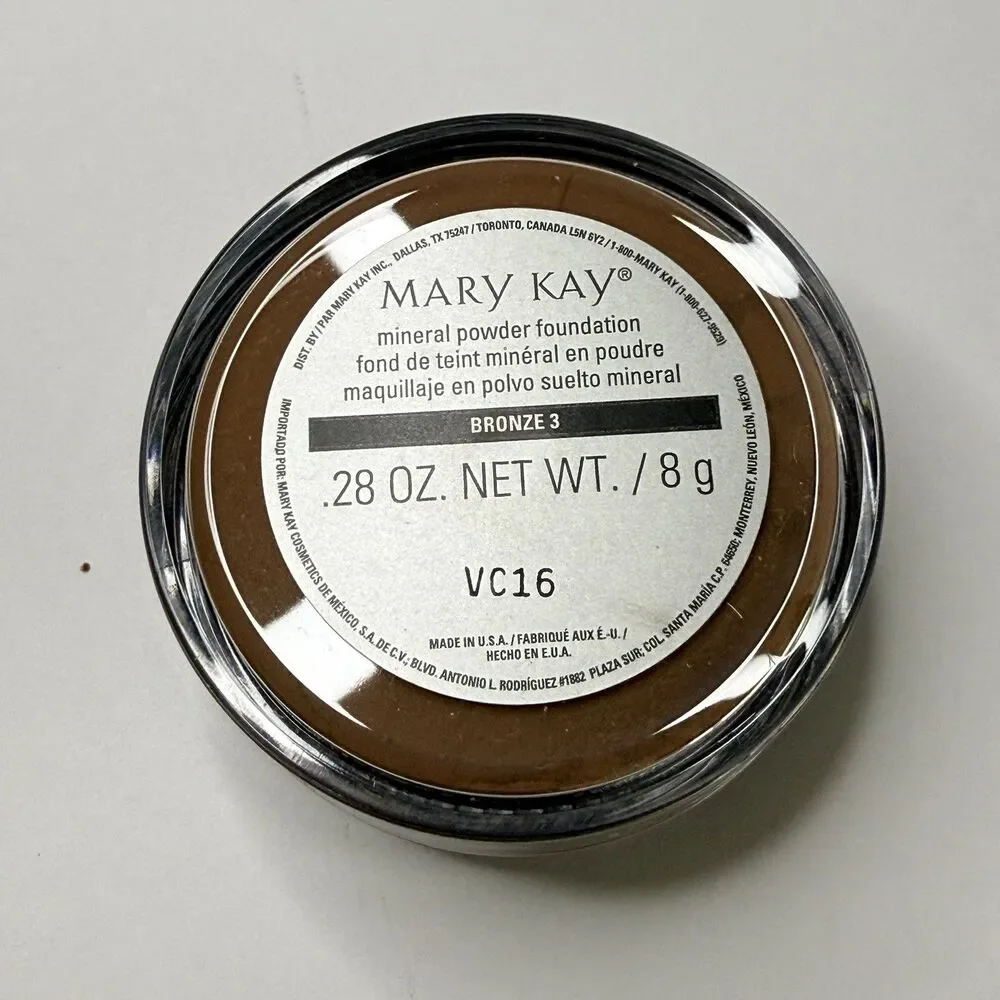 Mary Kay Bronze 3 Foundation + Mineral Powder Bronze 3 + 2 MK Brushes Lot New